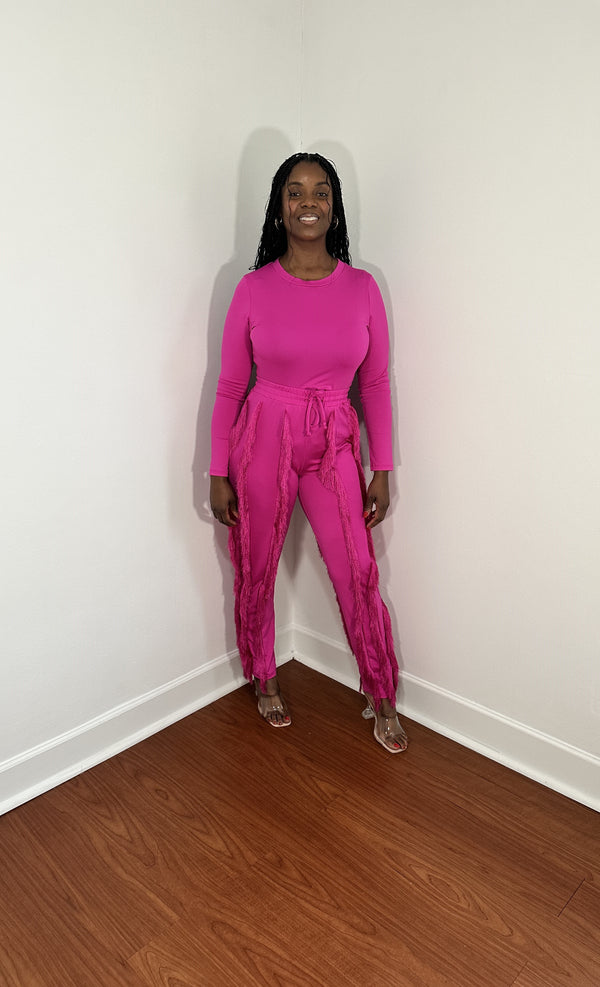 High Maintenance Two Piece Pants Set (Pink)