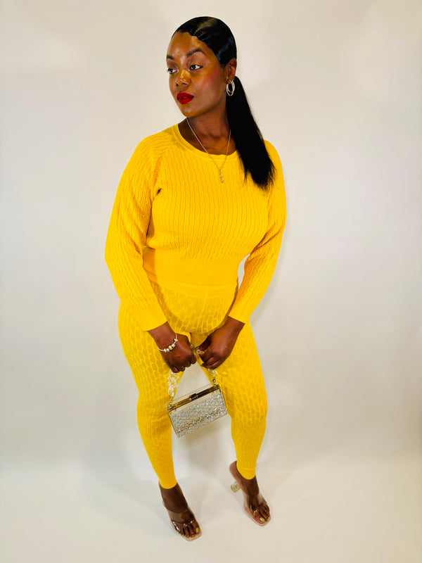 Yellow 2 piece pants set