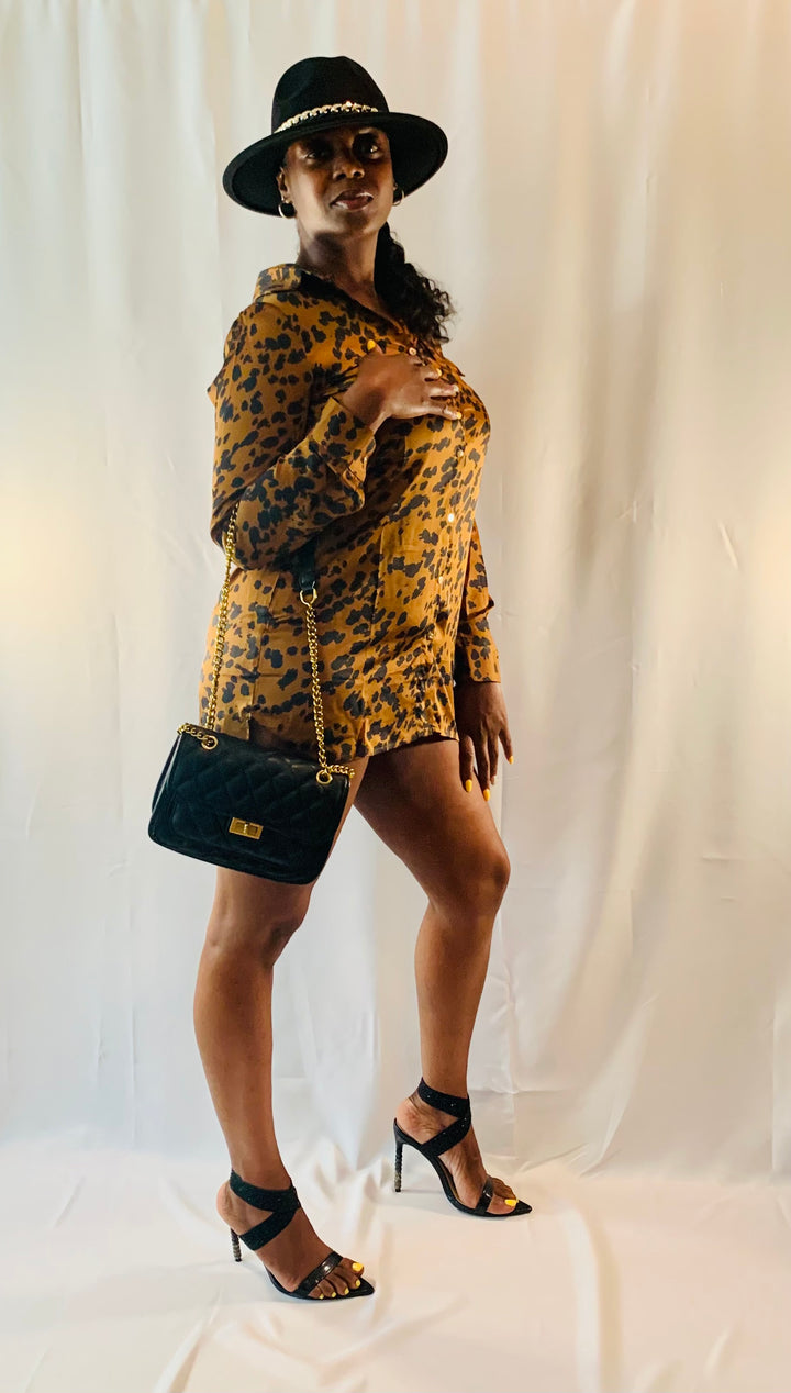 VIRGO SHIRT DRESS (Mocha) - My Sister's Keeper Boutique LLC