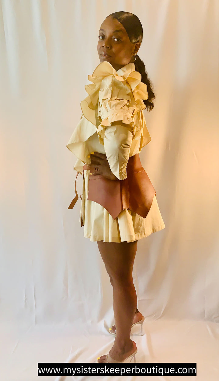 RODEO SHIRT/DRESS WITH CORSET (Brown) - My Sister's Keeper Boutique LLC