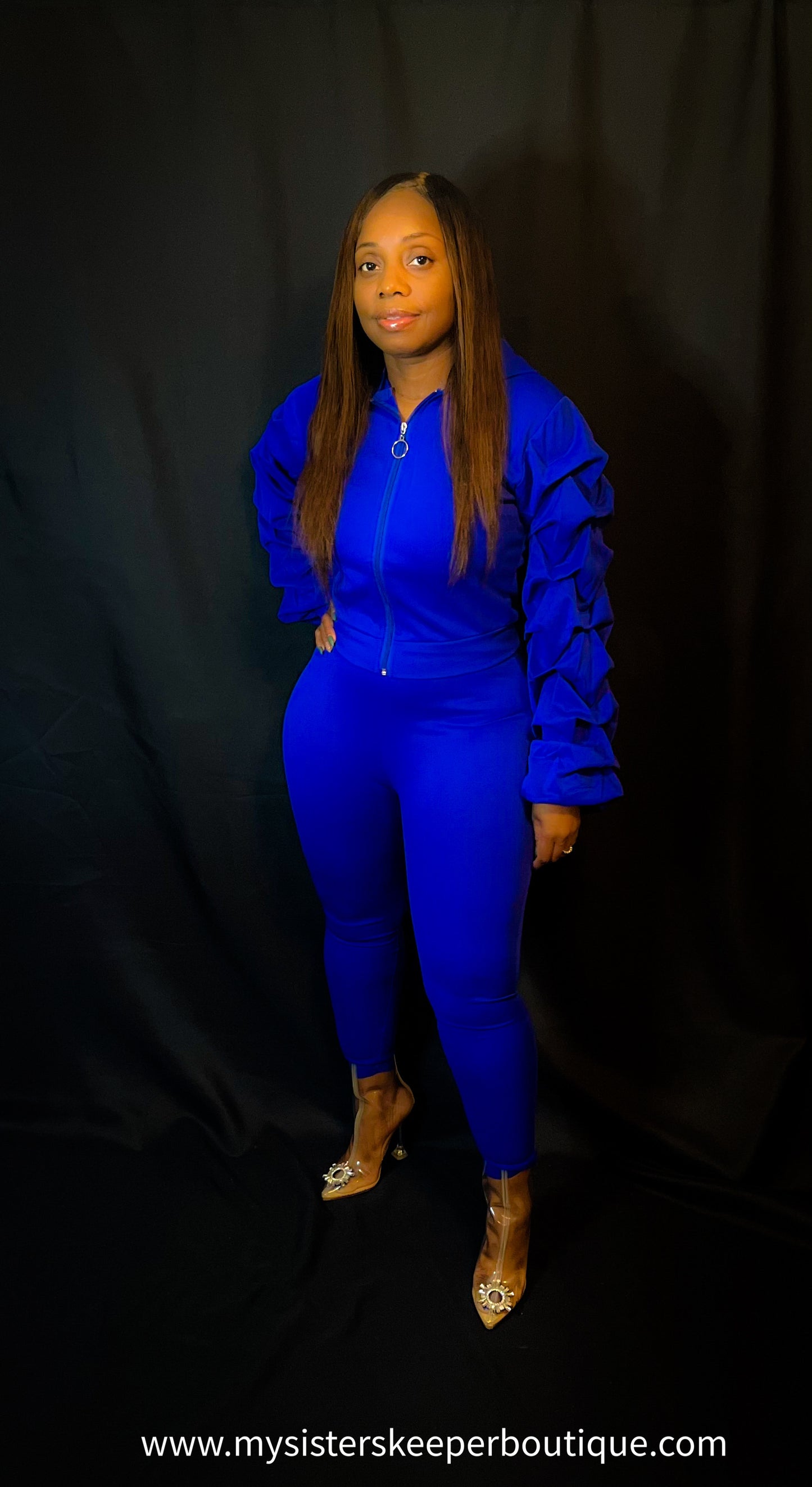 ROYALE 2 PIECE JOGGER SET (Blue) - My Sister's Keeper Boutique LLC