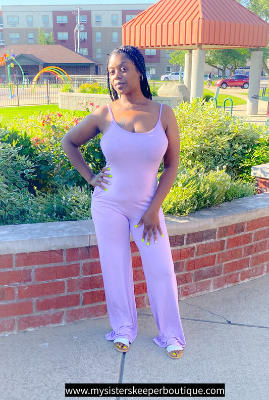 LAYLA ONE PIECE COMFORTABLE JUMPSUIT (Lavender) - My Sister's Keeper Boutique LLC